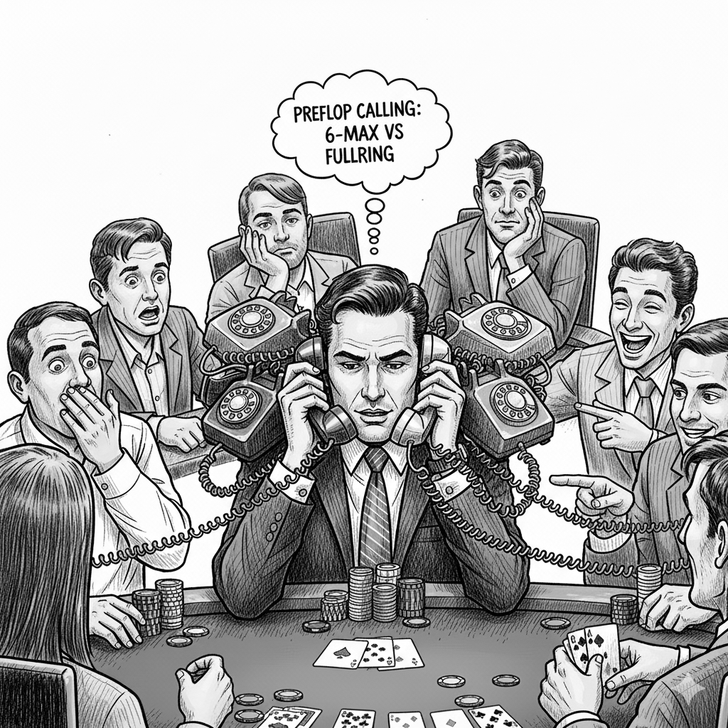 The Role of Preflop Calling in 6-Max Poker Versus Full Ring